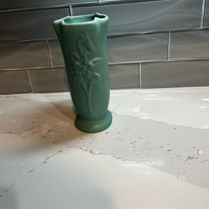 Vintage Van Briggle Pottery Columbine Vase .Ming Blue Color Flower Vase